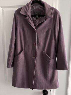 Relativity Mauve Single-Breasted Wool Pea Coat